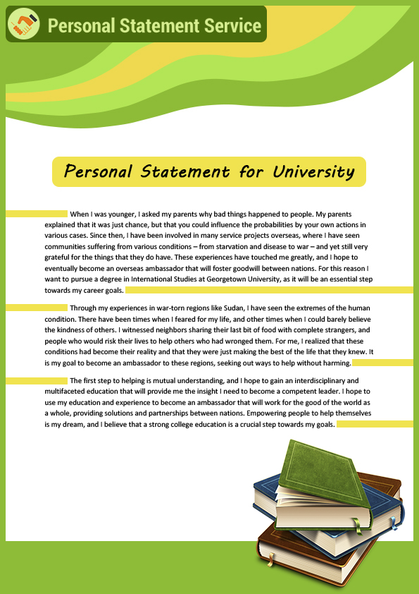 Writing the personal statement online – format, examples, sample university personal statement