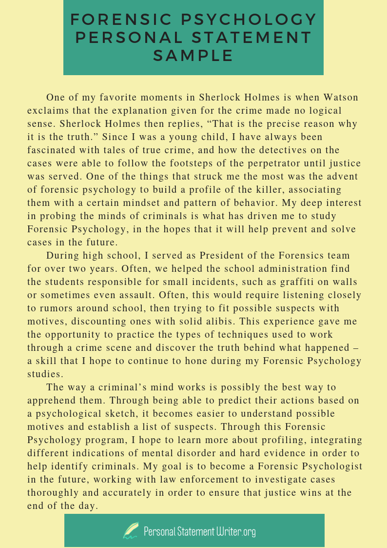 Use Forensic Psychology Personal Statement Writing Service