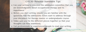 personal statement for occupational therapy masters
