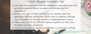 how to write occupational therapy personal statement