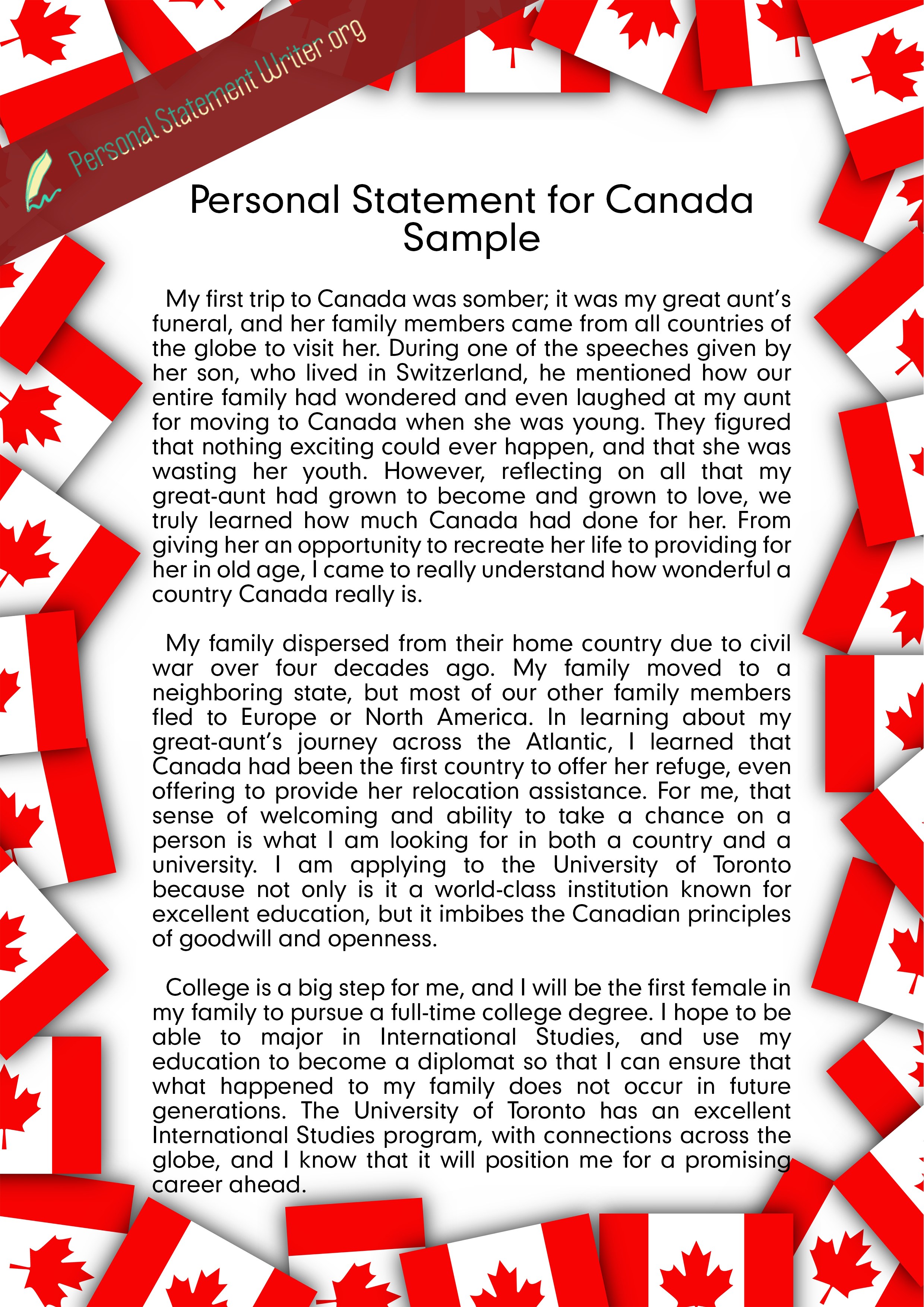 Professional Personal Statement Canada Writing Service