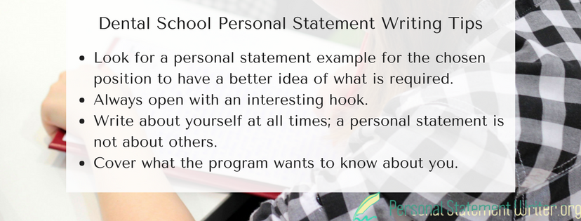 what to include in a personal statement for dental school
