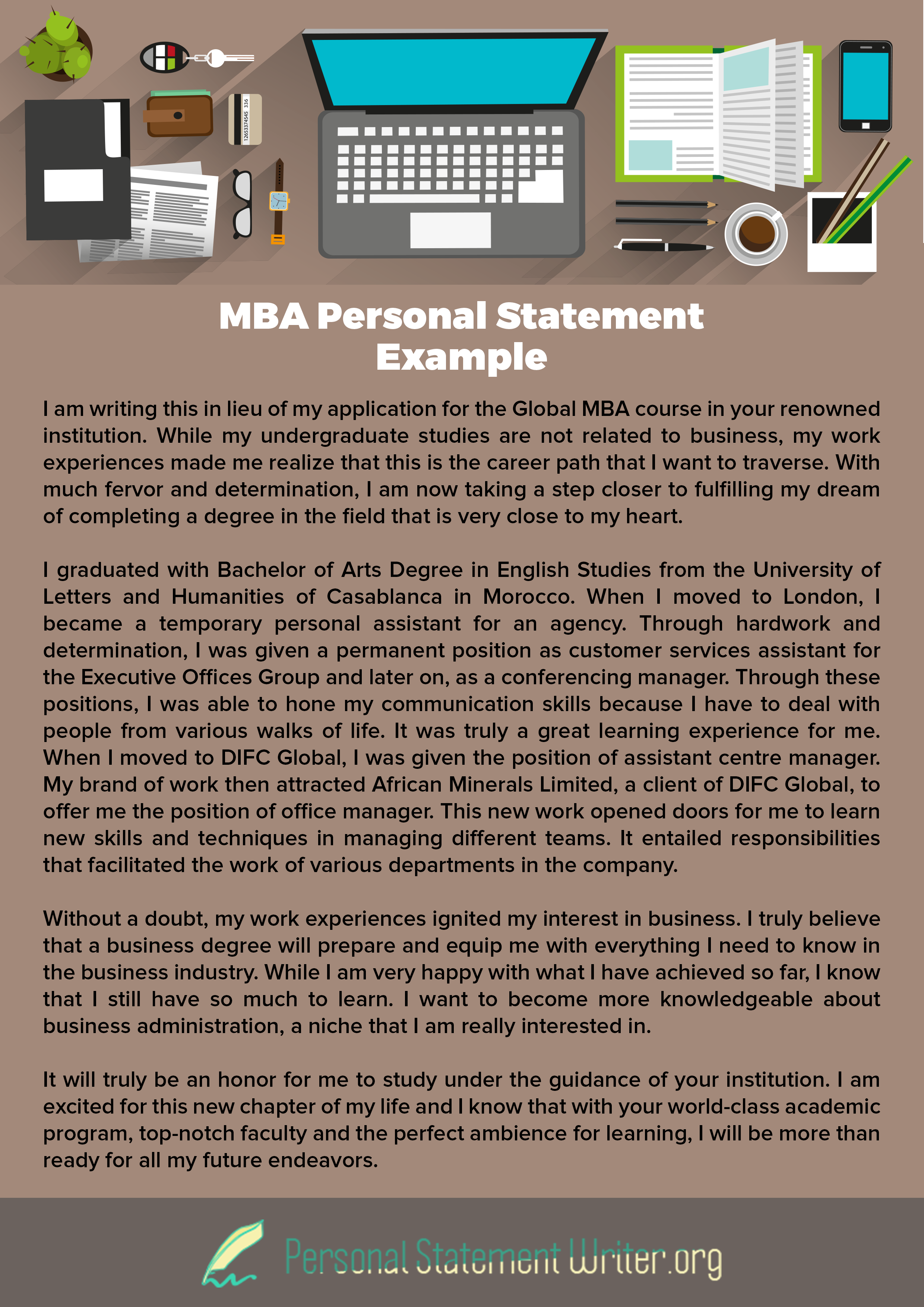 Check Our Outstanding MBA Personal Statement Example