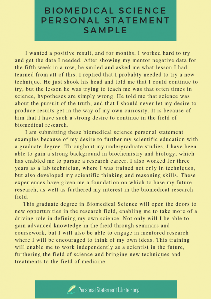 personal statement for masters in microbiology