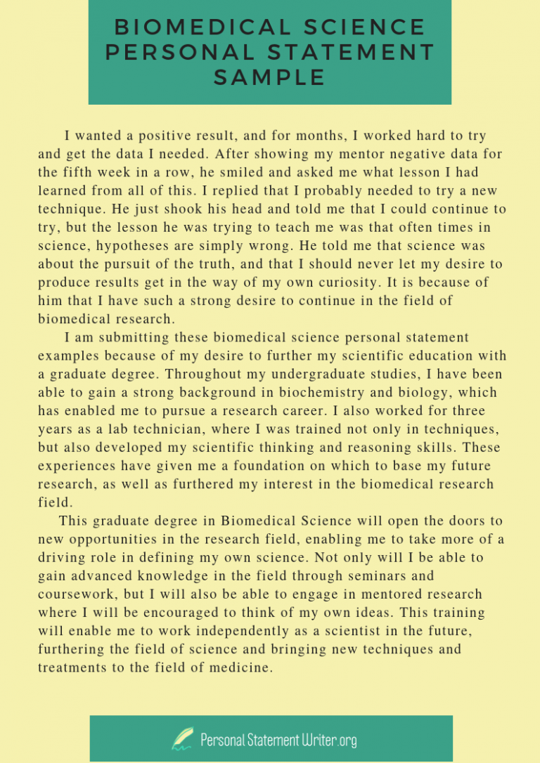 biomedical personal statement ideas