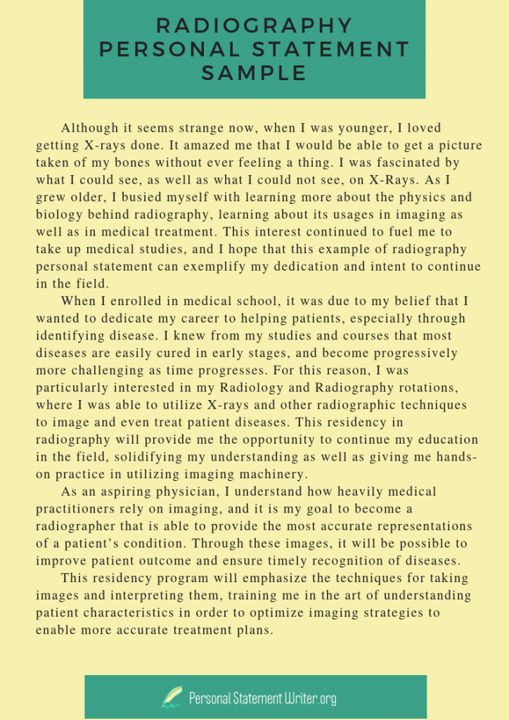 personal statement for radiology residency