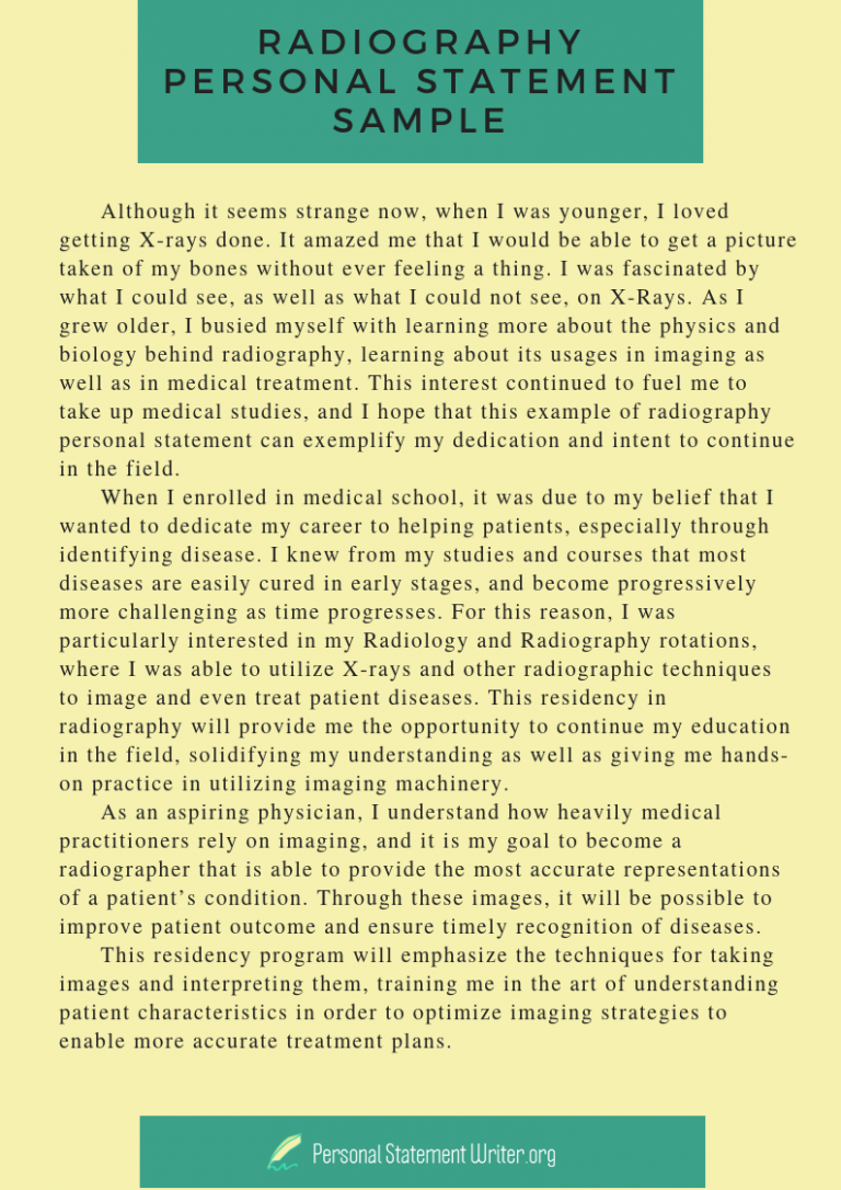 best radiography personal statement