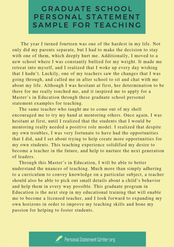 teacher personal statement template