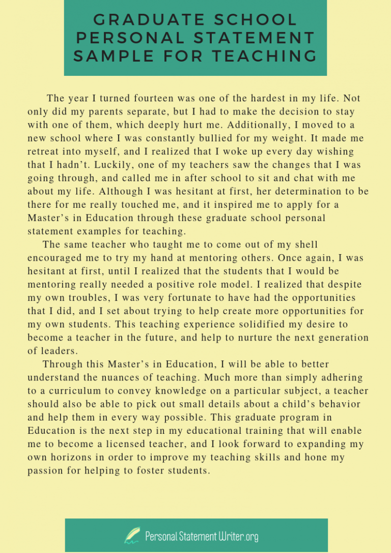 personal statement for education course