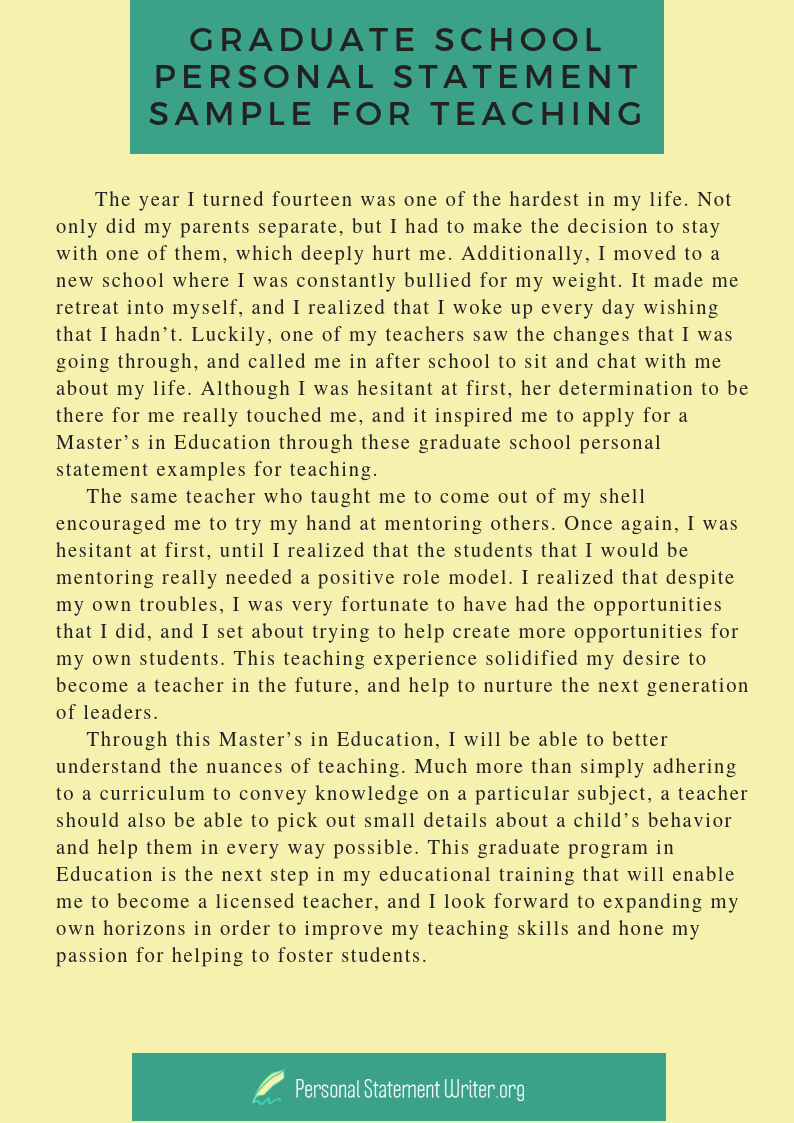 teacher development personal statement