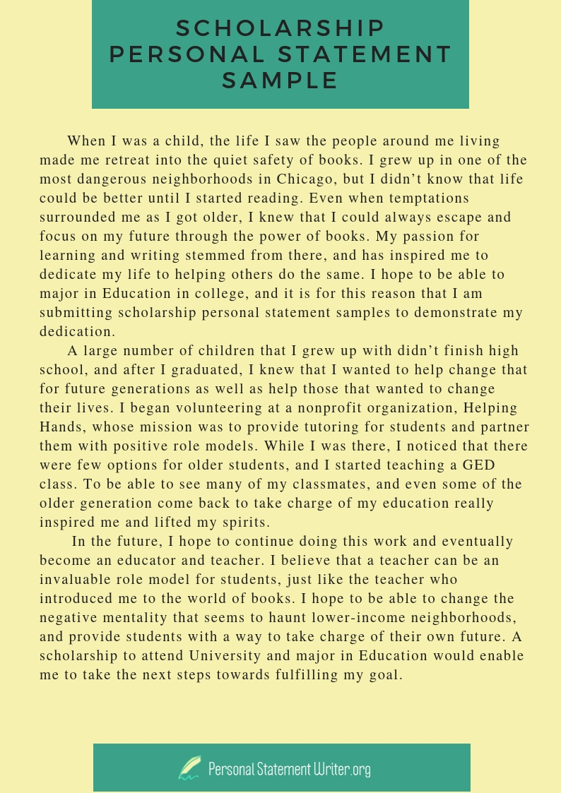 college scholarship personal statement