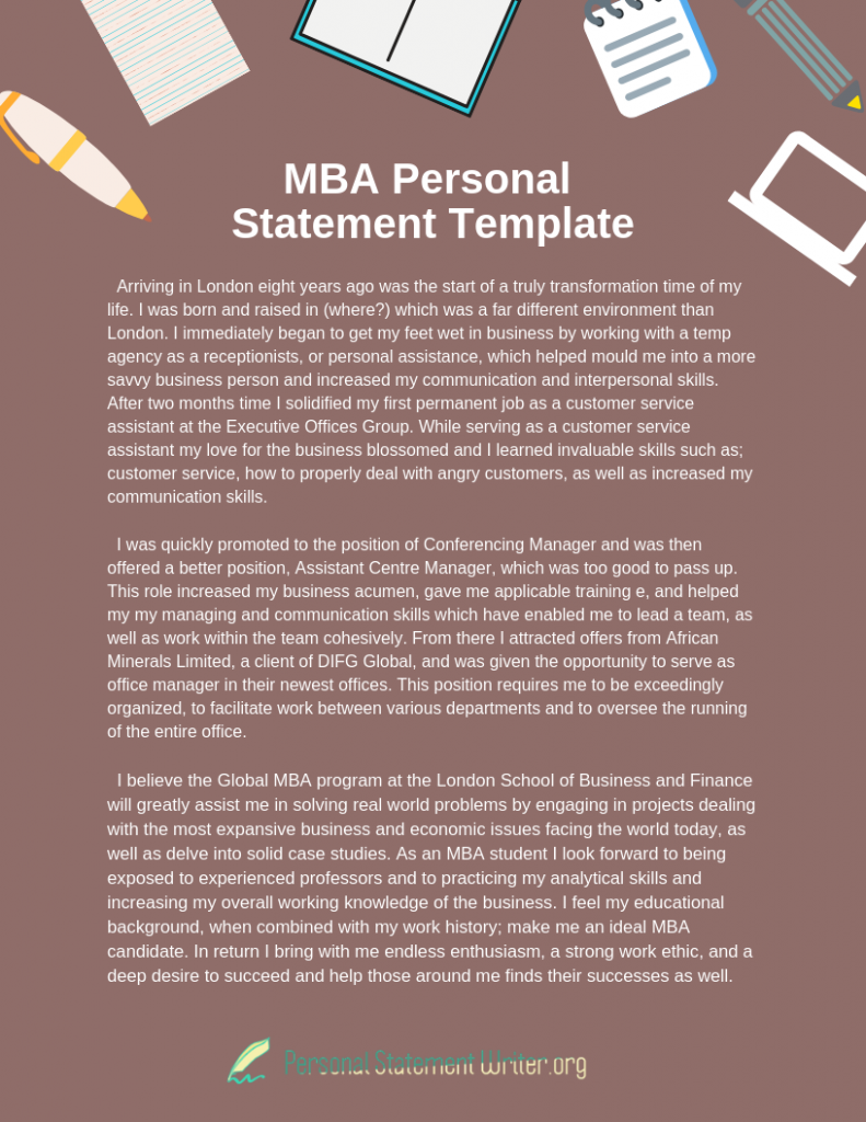 mba business administration personal statement