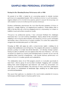 MBA Personal Statement Examples | High Quality | 100% Unique