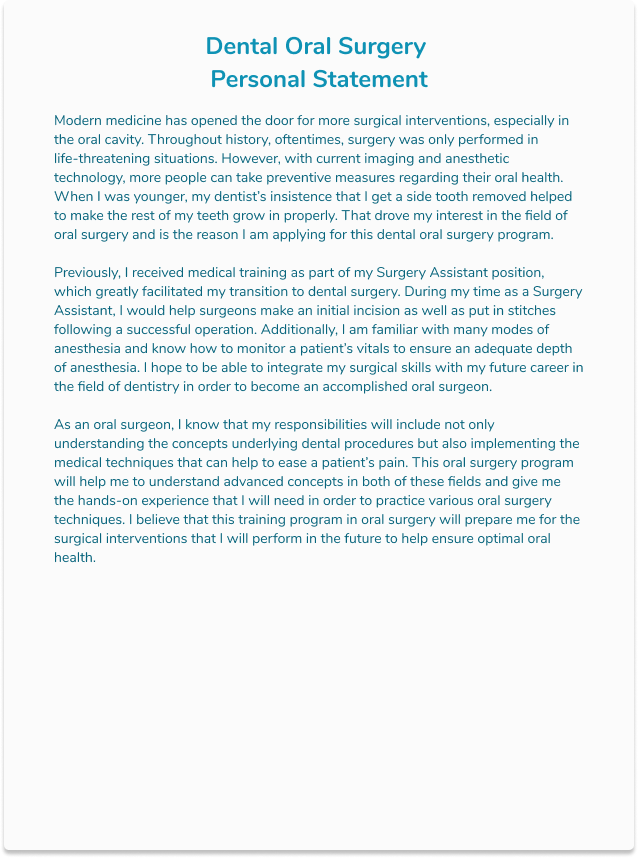 Best Dental School Personal Statement Examples From Pros